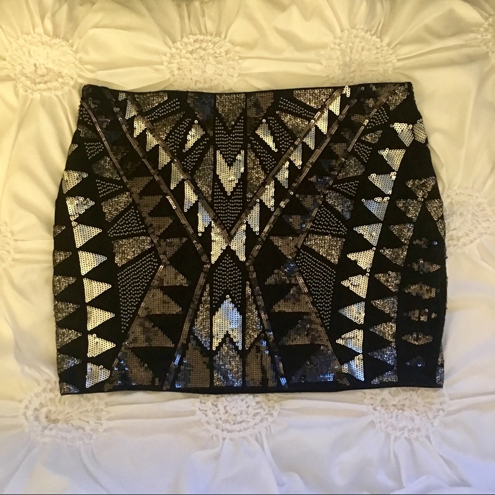 Express Sequin Mini Skirt